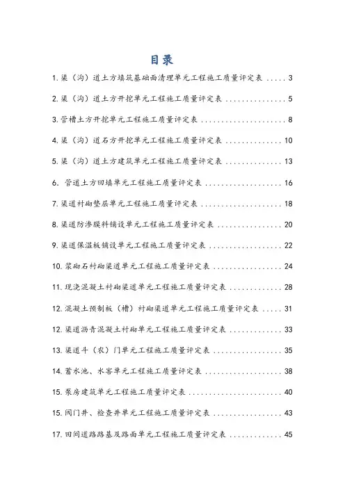 SL703-2015灌溉与排水工程施工质量评定表