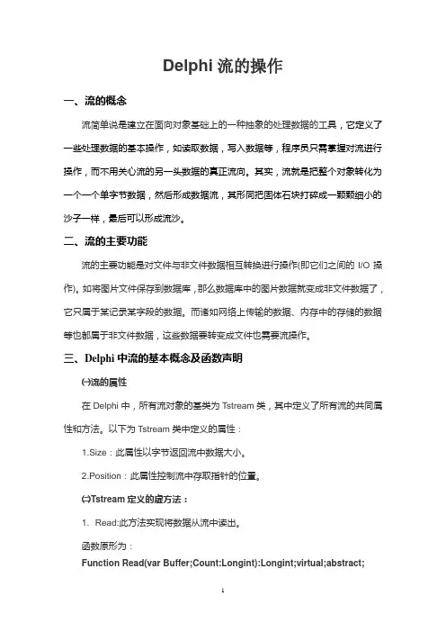 delphi流的操作