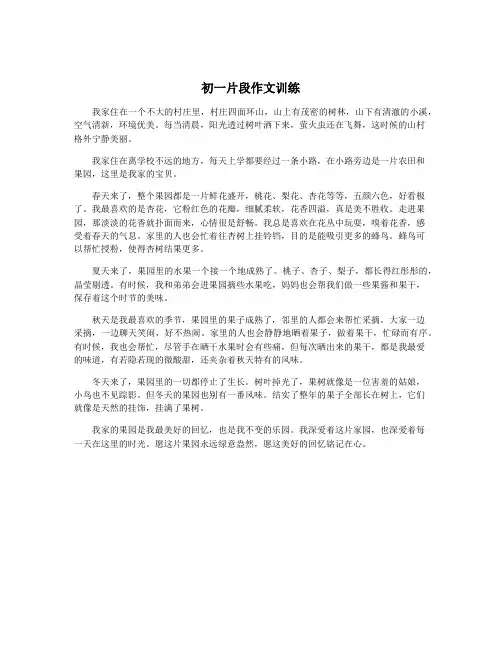 初一片段作文训练