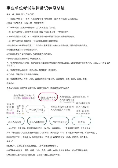 事业单位考试法律常识学习总结