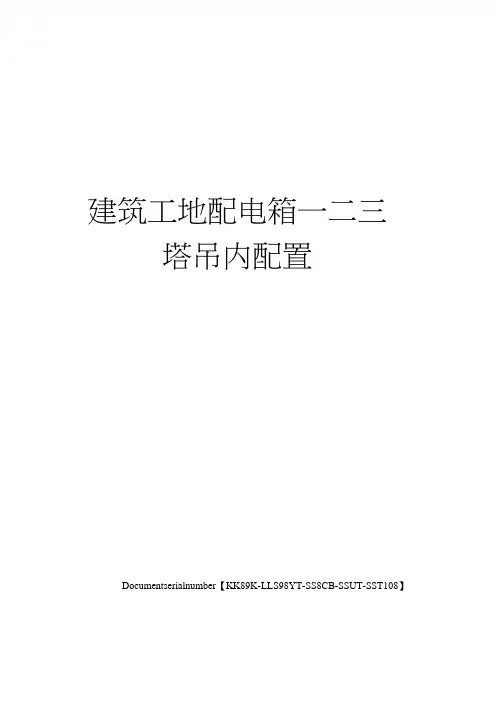 建筑工地配电箱一二三塔吊内配置