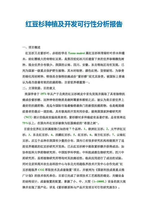 红豆杉种植及开发可行性分析报告