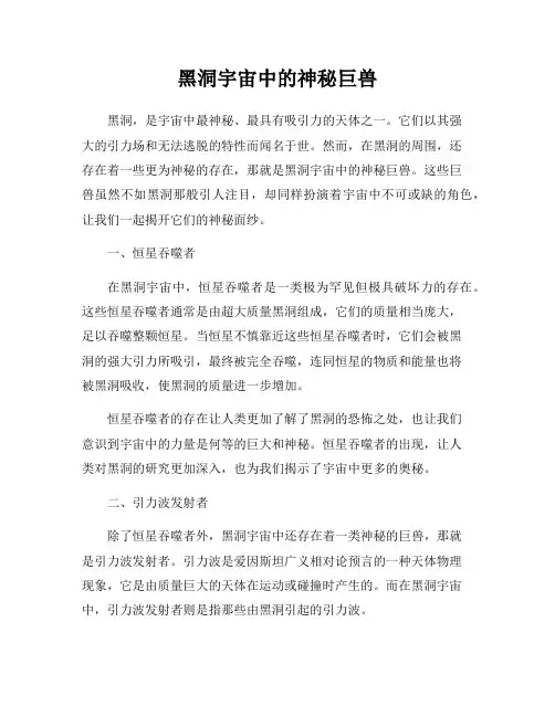 黑洞宇宙中的神秘巨兽