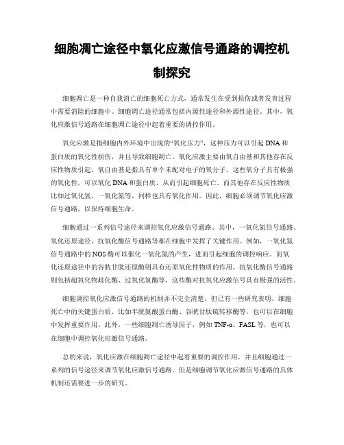 细胞凋亡途径中氧化应激信号通路的调控机制探究