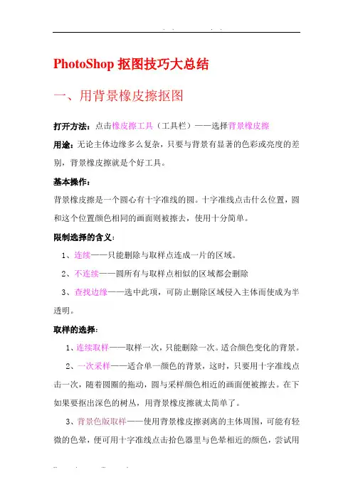 PS抠图方法及技巧大总结