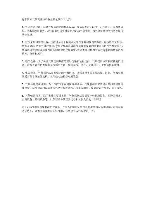 标准国家气象观测站设备
