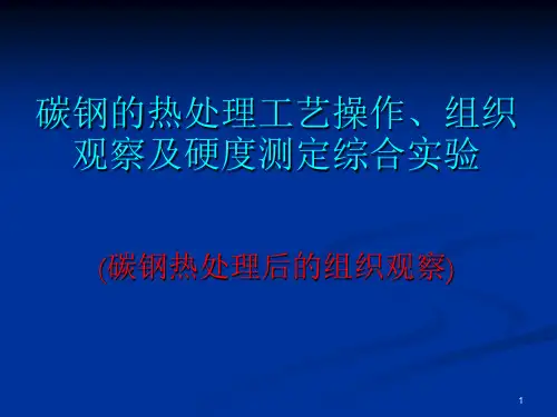 碳钢的热处理工艺操作组织观察及硬度测定综合实验PPT课件