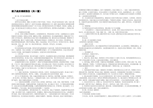 班子成员调研报告(共3篇) 