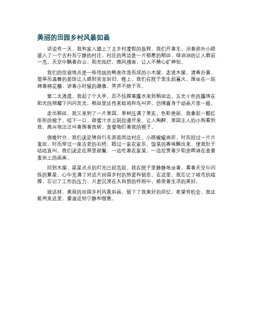 美丽的田园乡村风景如画作文