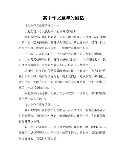 高中作文童年的回忆