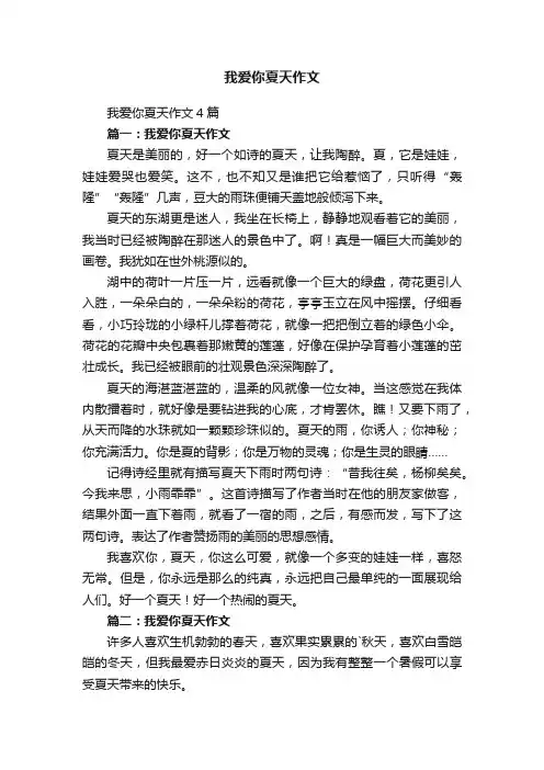 我爱你夏天作文4篇