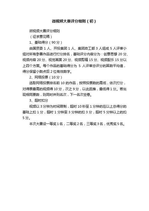 微视频大赛评分细则（初）