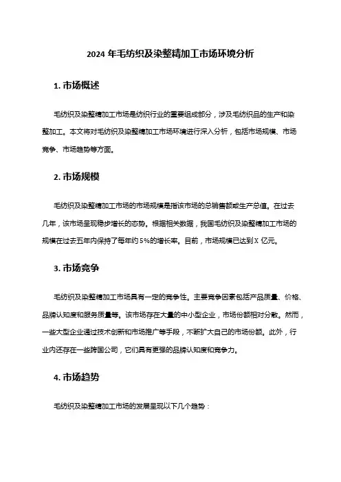 2024年毛纺织及染整精加工市场环境分析