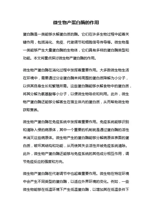 微生物产蛋白酶的作用