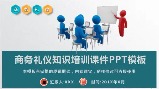(图文并茂)商务礼仪知识培训课件PPT模板