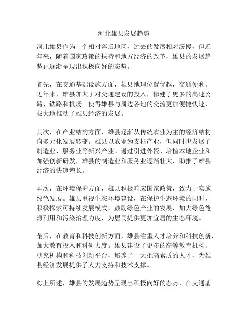 河北雄县发展趋势