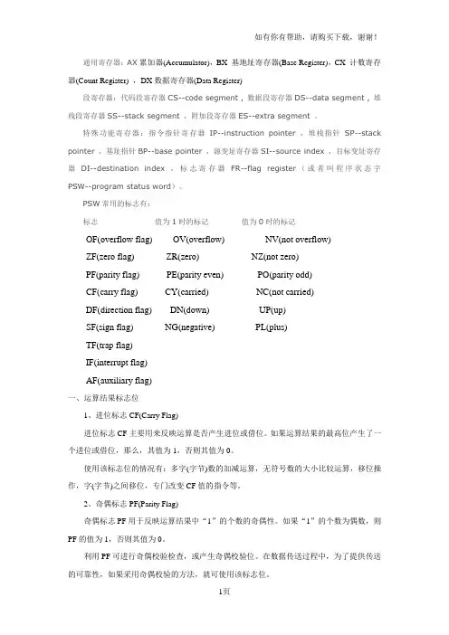 寄存器及指令英文全称