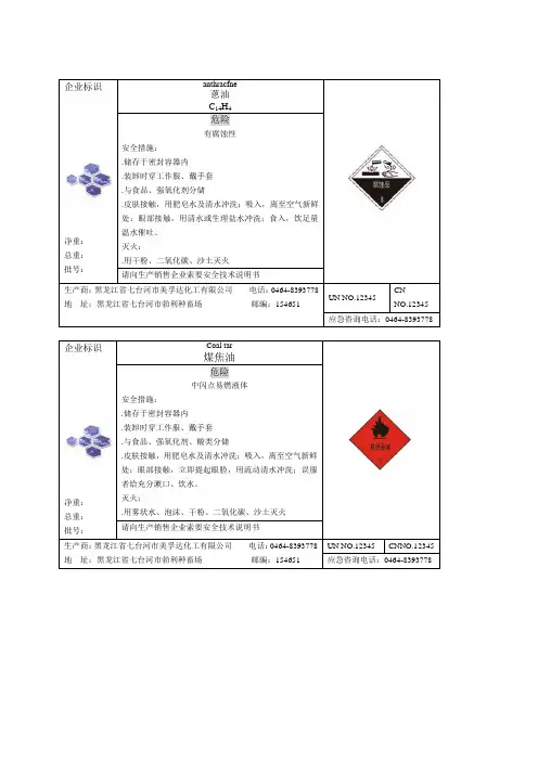 化学品安全标签