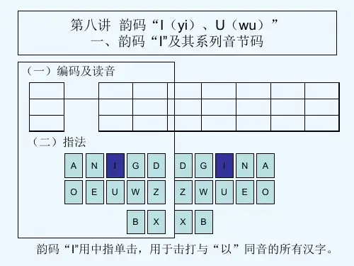 亚伟中文速录综合实训教材 韵码练习 PPT