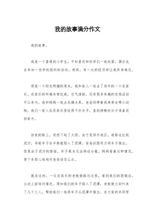 我的故事满分作文