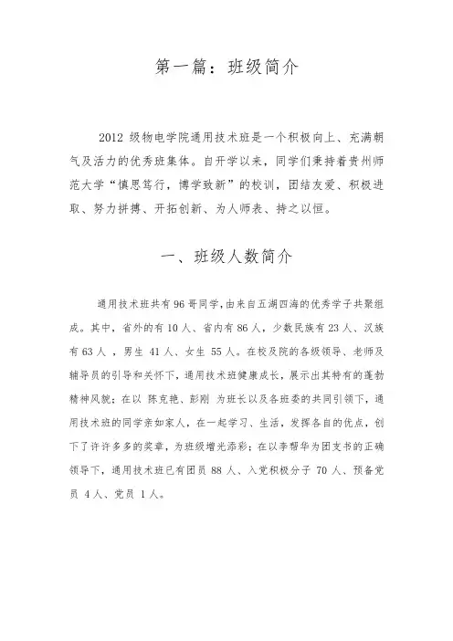 五四红旗团支部申报材料