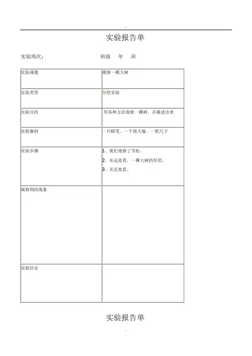 新教科版科学实验报告单3---6年级(1)