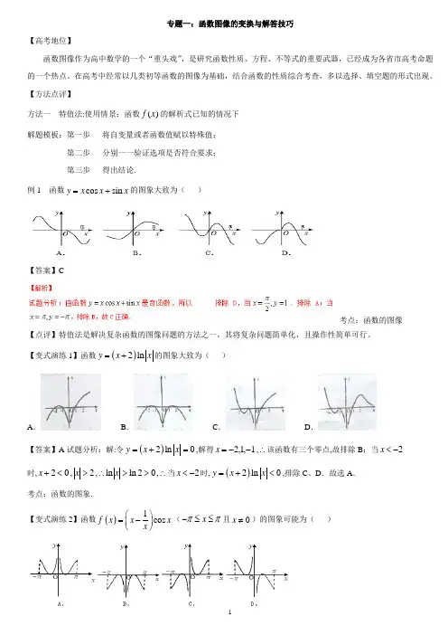 高中数学专项解题模板：专题1-函数图像   解析——王彦文