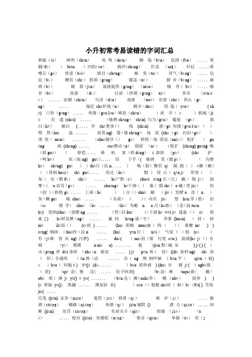 小升初常考易读错的字词汇总