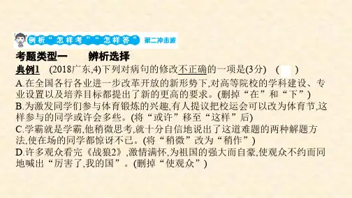 2019年版河北版中考语文   专题六 病句辨析与修改
