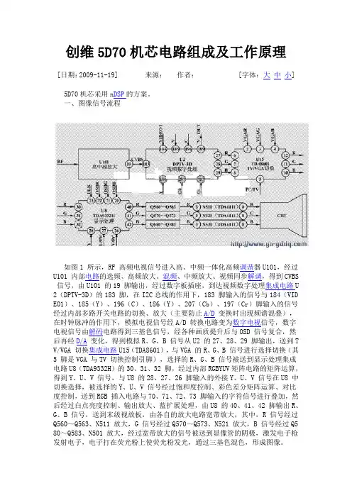 创维5D70机芯电路组成及工作原理