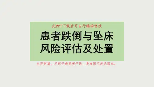 患者跌倒与坠床风险评估及处置PPT课件