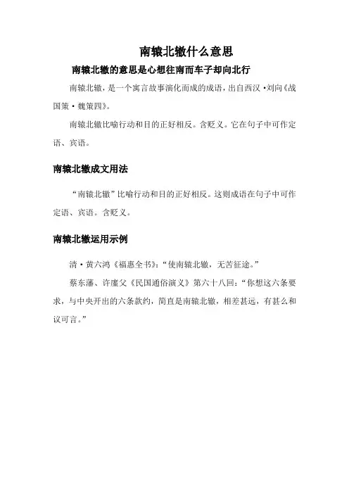 南辕北辙什么意思