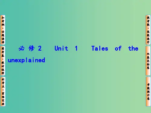 高考英语总复习 Unit1 Tales of the unexplained 牛津译林版必修2