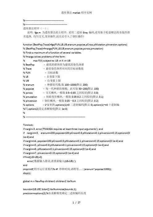 遗传算法matlab程序实例
