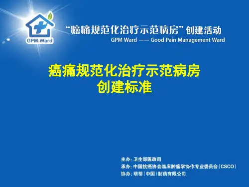 癌痛规范化治疗示范病房标准PPT课件