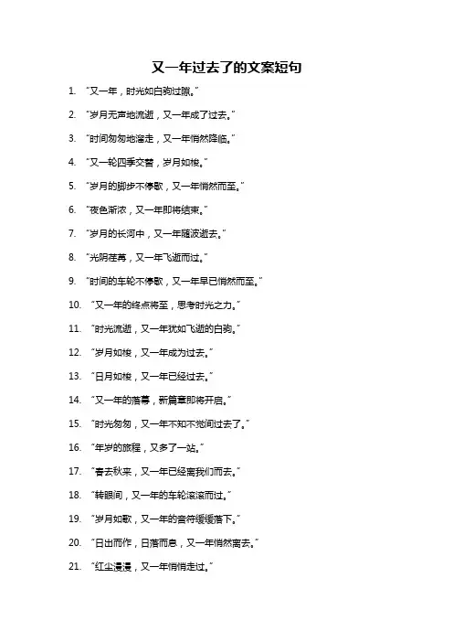 又一年过去了的文案短句