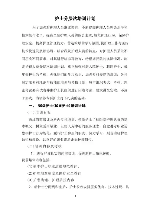 护士分层次培训计划