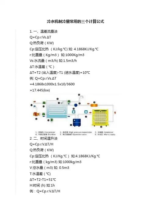 冷水机制冷量常用的三个计算公式