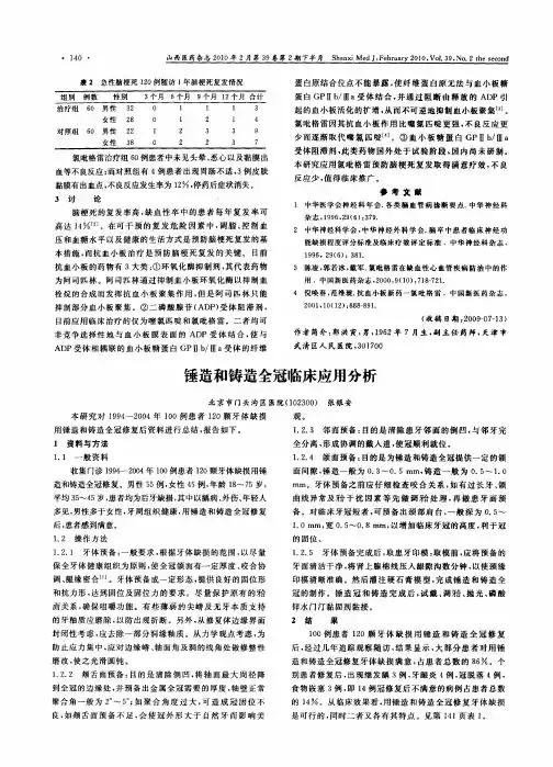 锤造和铸造全冠临床应用分析