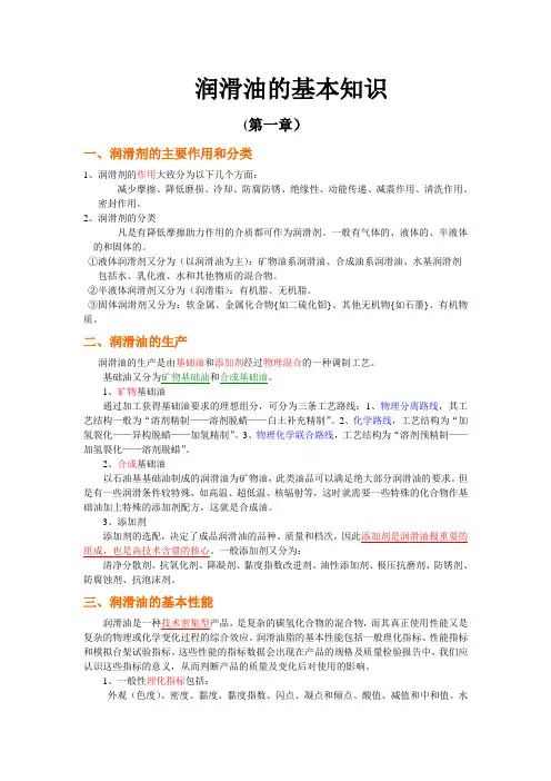 润滑油的基本知识