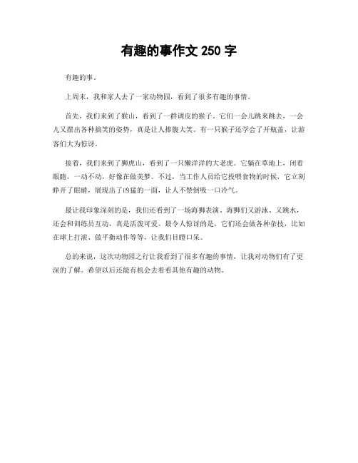 有趣的事作文250字