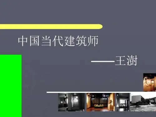 建筑师王树作品总体介绍