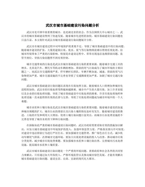 武汉市城市基础建设污染问题分析