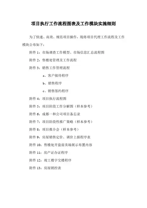 项目执行工作流程图表及工作模块实施细则