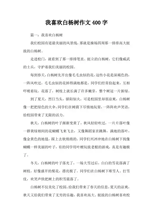 我喜欢白杨树作文400字