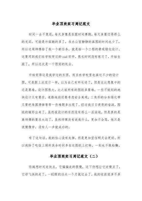 毕业顶岗实习周记范文（四篇）