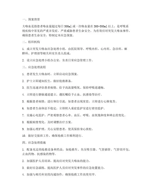 突发大咯血的应急预案