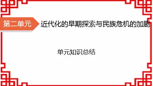 八年级历史上册精品课件 第2单元 近代化的早期探索与民族危机的加剧 单元知识总结2