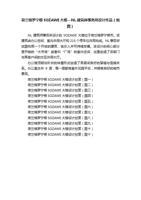 荷兰格罗宁根SOZAWE大楼—NL建筑师事务所设计作品（组图）