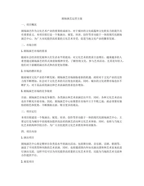 剧场演艺运营方案
